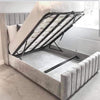 Bespoke Flair Winged Panel Velvet Ottoman Storage gas lift Bed, side  view